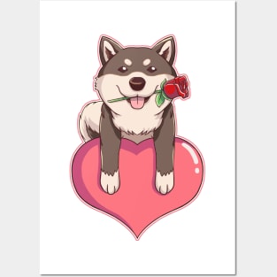 Lovely Shiba (Black) Posters and Art